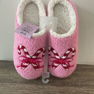 Wild Fable Pink Slippers with Candy Cane Design